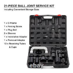 21-Piece Auto Repair Service Remover Ball Joint Press Tool Master Adapter Kit