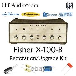 Fisher x100b tube amplifier restoration repair service rebuild kit fix capacitor