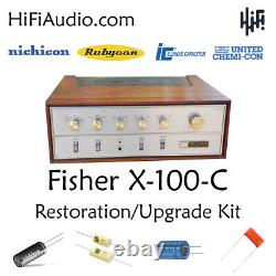 Fisher x100c tube amplifier restoration repair service rebuild kit fix capacitor