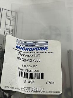 MICROPUMP 81424 S/K GB-P23. PVSO Service Repair Kit New In Sealed Bag