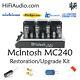 McIntosh MC240 amplifier restoration cap repair service rebuild kit capacitor
