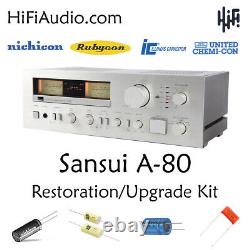 Sansui A-80 rebuild restoration recap service kit fix repair capacitor