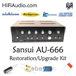 Sansui AU-666 rebuild restoration recap service kit fix repair filter capacitor