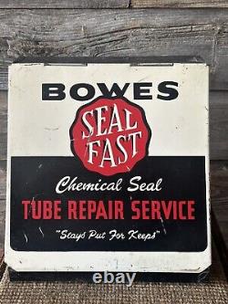 Vintage Bowes Sign Tire Tube Repair Kit Cabinet Service Station Cabinet Bowes