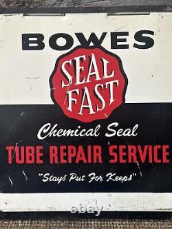 Vintage Bowes Sign Tire Tube Repair Kit Cabinet Service Station Cabinet Bowes